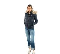 Tommy Jeans Veste Matelassée Femme Basic Hooded Down Jacket avec Capuche, Bleu (Dark Night Navy), M