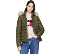 Tommy Jeans Veste Matelassée Femme Basic Hooded Down Jacket avec Capuche, Vert (Fatigue Green), M