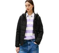 Tommy Jeans Veste Matelassée Femme Hooded avec Fermeture Éclair, Noir (Black), L