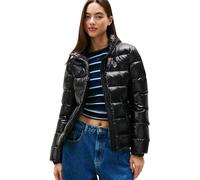 Tommy Jeans Veste Matelassée Femme Slim Zip Print Down Déperlante, Noir (Black), L