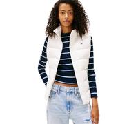 Tommy Jeans Veste sans Manches Femme Slim Zip Print Down avec Col Montant, Blanc (Ecru), L