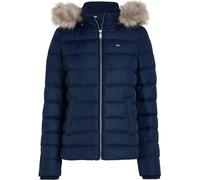 Tommy Jeans Women's Essential Quilted Wind Resistant Faux Fur Hood Rds Down Short Puffer Jacket Marine crépuscule 20 (3XL) Female