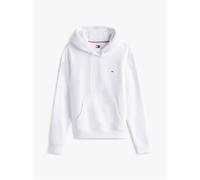 Tommy Jeans Sweat à Capuche Femme Flag Regular Fit, Blanc (White), L