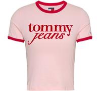 Tommy Jeans Women's Script Slim Fit T-Shirt Precious Pink 8 (XS) Female