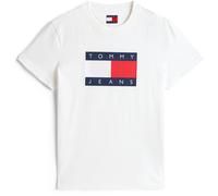 Tommy Jeans Women's Tj Badge Rib Regular Fit T-Shirt Écru 10 (S) Female