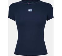 T-shirt côtelé stretch - Tommy Jeans - Femme - Manches courtes - Bleu S