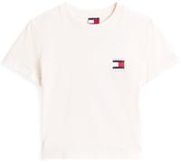 Tommy Jeans Women's Tj Flag Graphic Regular Fit T-Shirt Ancien Blanc 12 (M) Female