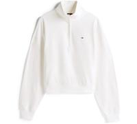 Tommy Jeans Women's Tj Flag Quarter-Zip Fleece Écru 14 (L) Female