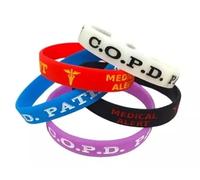 Tommy K Products Lot de 5 bracelets d'alerte médicale pour maladies pulmonaires chroniques obstructives BPCO