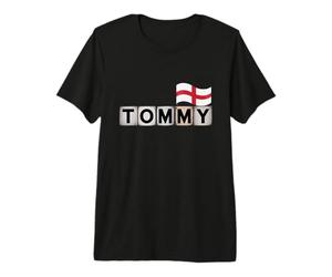 Tommy Panneau avec Drapeau de l'Angleterre pour Quelqu'un nommé Tommy T-Shirt Haut de Gamme