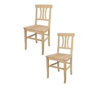 Tommychairs - Set 2 chaises Artemisia pour Cuisine, Bar et Salle à Manger, Robuste Structure en Bois de hêtre Poli, Non traité, 100% Naturel et Assise en Bois