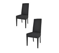Tommychairs - Set 2 chaises Chiara pour Cuisine, Bar et Salle à Manger, Robuste Structure en Bois de hêtre peindré en Noir, Assise et Dossier rembourrés et revêtus en Tissue Couleur Noir