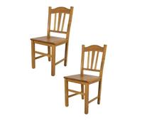 Tommychairs - Set 2 chaises cuisine SILVANA, robuste structure en bois de hêtre peindré en couleur chêne et assise en bois
