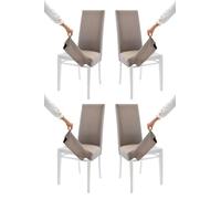 Tommychairs - Set 4 chaises avec Housse Amovible Jazz pour Cuisine, Structure en Bois de hêtre Blanc, Assise et Dossier rembourrés et recouverts avec Housse en Tissu marmotte