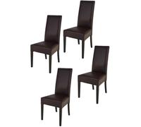 Tommychairs - Set 4 chaises cuisine LUISA robuste structure en bois de hêtre peindré wengè assise et dossier en cuir artificiel