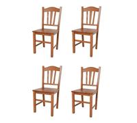 Tommychairs - Set 4 chaises cuisine SILVANA robuste structure en bois de hêtre peindré en couleur cerisier et assise en bois