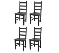 Tommychairs - Set 4 chaises RUSTICA avec robuste structure en bois de hêtre peindré en couleur aniline noir et assise en bois