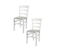 Tommychairs - Set de 2 chaises Cuore pour la Cuisine, Bar et la Salle à Manger, avec Structure en Bois Couleur Blanc et Assise en