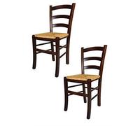 Tommychairs - Set de 2 chaises Venezia pour la Cuisine et la Salle à Manger, avec Structure en Bois, Coleur Noix et Assise en