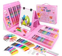 TOMMYHOME Kit de dessin 208 pièces de luxe pour enfants de 6 à 12 ans avec crayons de couleur aquarelle pour enfants