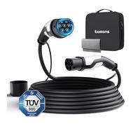 tomons Câble de Recharge Type 2 11kW 5m 16A Triphasé,pour VE/PHEV | Triphasé 16A | CE/TUV | IP55 étanche | compatible Model S/3/X/Y, ID.3/4, E-Tron, ZOE etc. | sac de transport inclus