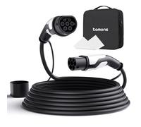 tomons Cable Recharge Voiture Electrique Type 2, 22KW 32A Triphasé 10M, pour Modèles S/X/Y/3, ID.3, ID.4, E-Tron, Zoe, Kona, I3