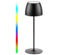 Tomons Lampe de bureau LED tactile rechargeable – Dimmable 3000–6500K, RGB 4 modes, IP54, Noir