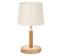 tomons LED Lampe de Chevet Dimmable en Bois, Lampe de Table Abat-Jour en Tissu, Lumière Chambre, Style Moderne, Confortable pour Les Yeux, pour Chambre, Salon, Dortoir, Café - Beige
