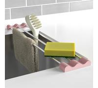 Tomorotec Étagère de Cuisine réglable au-Dessus de l'évier pour torchons éponges, Bouteilles et brosses - Acier Inoxydable résistant à la Chaleur avec Design Fin et Extensible et Support en Silicone