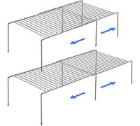 Tomorotec Étagère de rangement extensible en acier inoxydable pour cuisine, étagère à épices, étagère robuste et antirouille, étagère réglable durable pour économiser de l'espace (2)
