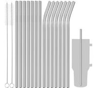 Tomorotec Lot de 14 pailles en acier inoxydable avec brosses de nettoyage pour gobelets Stanley de 1,134 g/850,5 g, de qualité alimentaire et passent au lave-vaisselle pour smoothies, milkshakes, thés