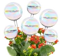 Tomorotec Lot de 6 globes d'arrosage automatique en verre irisé (3 grands + 3 petits), ampoules décoratives en verre soufflé à la main, irrigation automatique pour plantes d'intérieur et d'extérieur,