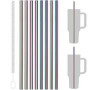 Tomorotec Lot de 8 pailles en acier inoxydable pour gobelets Stanley de 1 134 g