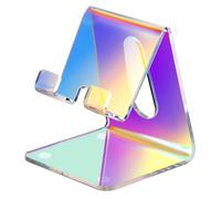 Tomorotec Support de téléphone Portable en Acrylique irisé pour Bureau, Support de téléphone Portable antidérapant Compatible avec iPhone, Samsung Galaxy Pixel, Station d'accueil pour la Maison et Le