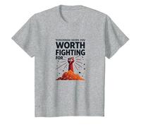 Tomorrow Needs You : Vaut la Peine de se Battre pour l'art inspirant T-Shirt, Enfant, Gris Chiné, 4 Ans