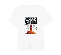 Tomorrow Needs You : Vaut la Peine de se Battre pour l'art inspirant T-Shirt, Femme Grandes Tailles, Blanc, 4X