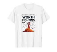 Tomorrow Needs You : Vaut la Peine de se Battre pour l'art inspirant T-Shirt, Homme, Blanc, 4XL