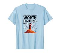Tomorrow Needs You : Vaut la Peine de se Battre pour l'art inspirant T-Shirt, Homme, Bleu Céleste, S