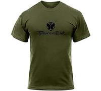 Tomorrowland Short Sleeve T-Shirt Adult T-Shirt Cool Printed Men's T Shirt Pure Color Printing T Shirt Army Green XL