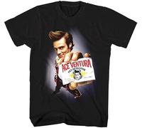 TOMORROWS Ace Ventura Pet Detective Movie Poster Men's T Shirt Jim Carrey Calling Card Top Black XL