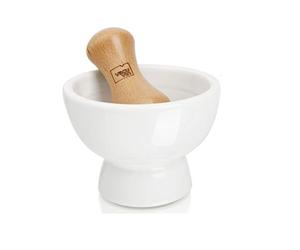 Tomorrow's Kitchen 4630160 Mortier avec pilon en Céramique Blanc 25,4 x 13,6 x 20,8 cm