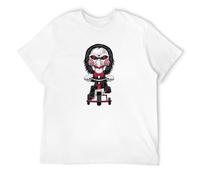 TOMORROWS Men's Saw Movie Jigsaw Halloween T-Shirts White 3XL
