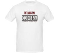 TOMORROWS Men's The Living End The Ending is Just Custom Design Round Neck T-Shirts White XL