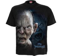 TOMORROWS Reluctant WB Studio LOTR Gollum My Preciousss Front Print T-Shirt-Black 3XL