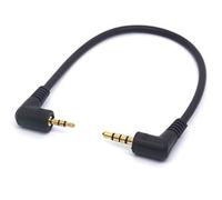 Tomost Câble de casque à angle droit de 3,5 mm à 2,5 mm, 90 degrés, 3,5 mm, 4 pôles TRRS mâle vers 2,5 mm 3 pôles TRS mâle, rallonge audio stéréo (3,5 m/2,5 m)