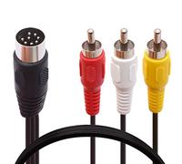 Tomost Câble DIN 8 broches vers 3RCA, câble adaptateur audio 8 broches DIN mâle vers 3 RCA mâle pour instruments de musique, équipement audio (50 cm)