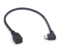Tomost Câble mini USB femelle vers micro USB gauche - 90 degrés B Micro USB mâle vers mini femelle adaptateur pour appareil photo MP3 (gauche)