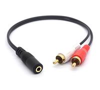 Tomost Câble répartiteur audio stéréo en Y plaqué or 3,5 mm femelle vers 2 RCA mâle pour smartphones, tablettes et lecteurs MP3, Home Cinéma - 30 cm (3,5 mm femelle vers 2 RCA mâle)
