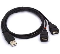 Tomost Câble répartiteur USB de 1 m de long USB 2.0 de type A mâle vers double USB femelle pour charge et synchronisation de données (rouge pour le chargement)