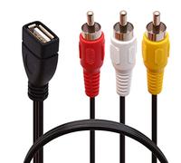 Tomost Câble USB vers 3 RCA USB 2.0 femelle vers 3RCA mâle Vidéo AV Caméscope Cordon adaptateur pour TV PC DVD (1,5 mètre)